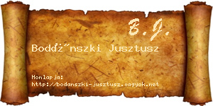 Bodánszki Jusztusz névjegykártya